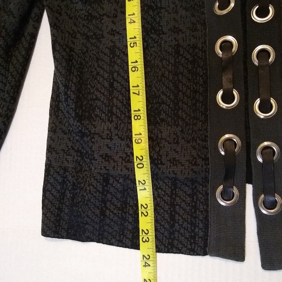 MING WANG knit print leather-like ribbon braid NWT jacket, XS - Picture 14 of 15